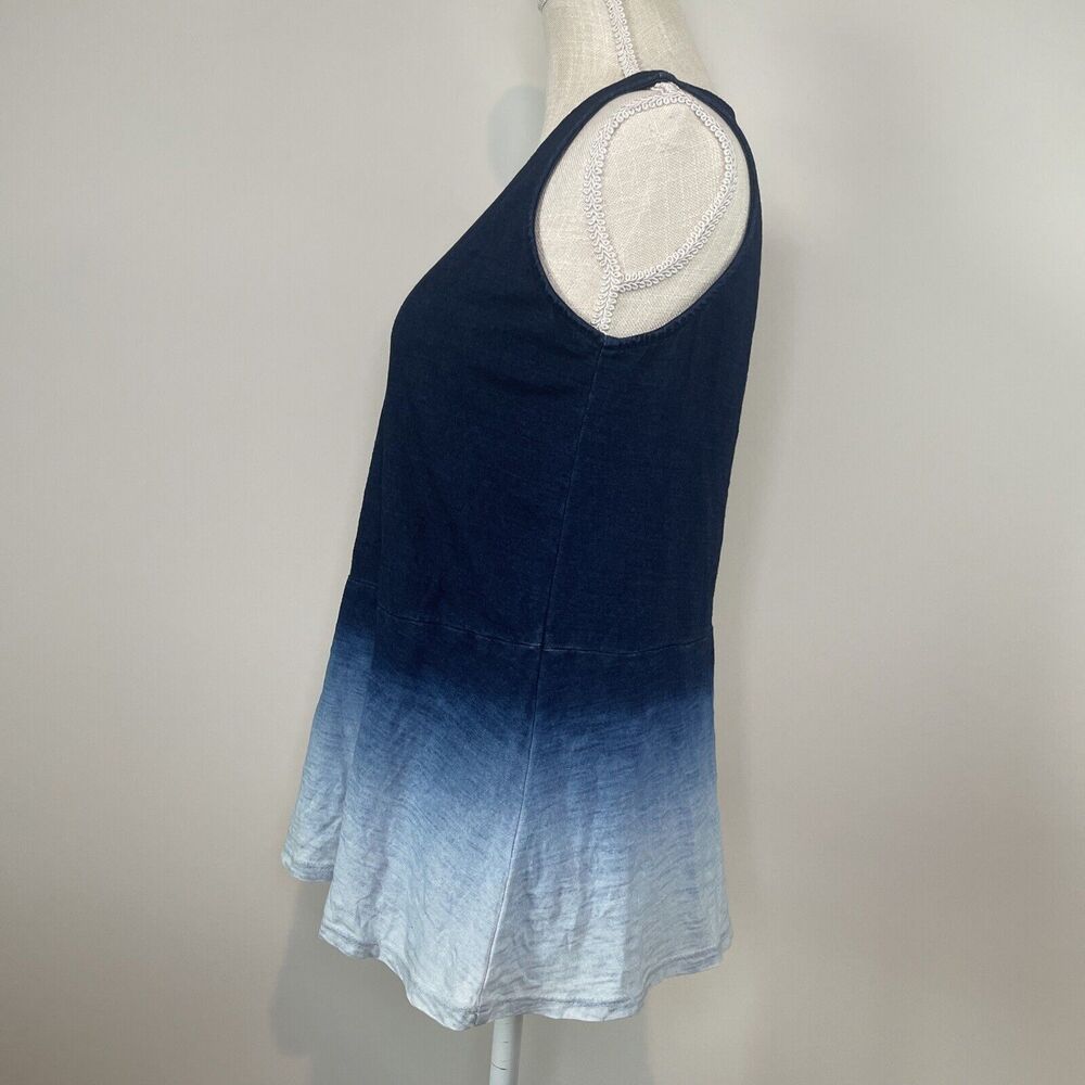 Pure Jill J.Jill Indigo Sleeveless Tank Ombre Dip Dye Casual Blue Womens Size XS - Picture 4 of 9